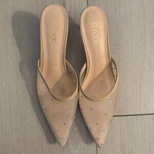 Crystal Embellished Mesh Mule